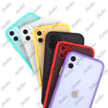 Чехол Apple iPhone 12 / 12 Pro силикон с цветным краем (черный)