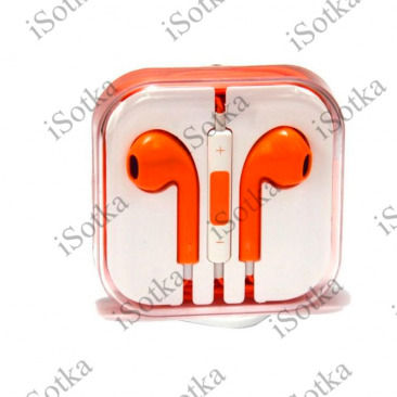Наушники Apple EarPods 3.5 мм с микрофоном (оранжевый)