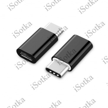 Переходник с USB Type-c на Мicro USB (чёрный)