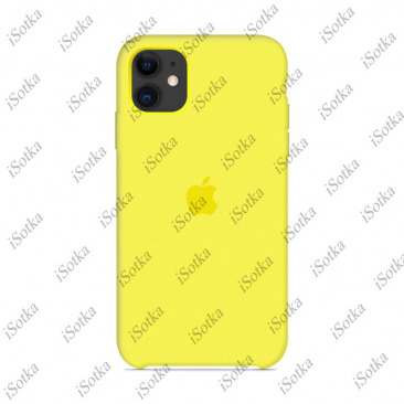 Чехол Apple iPhone 12 Pro Max Liquid Silicone Case (закрытый низ) (желтый)
