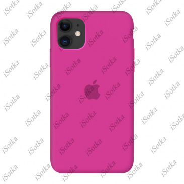 Чехол Apple iPhone 12 Pro Max Liquid Silicone Case (закрытый низ) (фиолетовая фуксия)