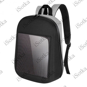 Рюкзак с LED-экраном (экранник), серый с черным 64*64