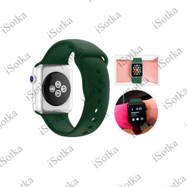 Бампер с ремешком Watch Series 44mm Силиконовый (темно-зеленый)
