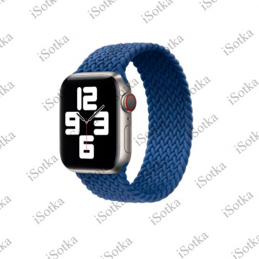 Плетёный монобраслет Apple Watch Series "M" 38mm/40mm "Ромб" (белый/синий) 1:1