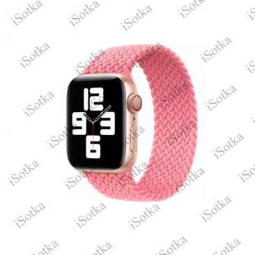 Плетёный монобраслет Apple Watch Series "M" 42mm/44mm (розовый) 1:1
