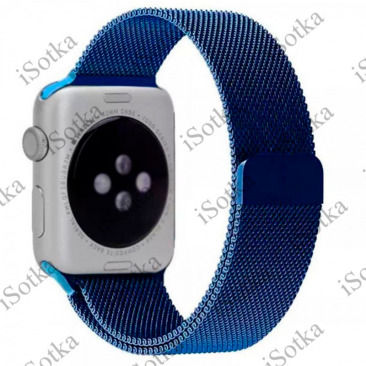 Ремешок миланская петля на магните для Apple Watch Series 42mm/44mm/45mm/49mm (синий)