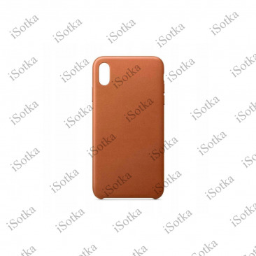 Чехол Apple iPhone XR Leather Case (коричневый)