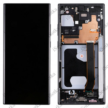 Дисплей для Samsung SM-N985F Galaxy Note 20 Ultra тачскрин в рамке черный OEM  LCD