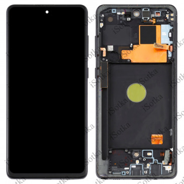 Дисплей для Samsung SM-N770F Galaxy Note 10 Lite тачскрин в рамке черный OEM LCD