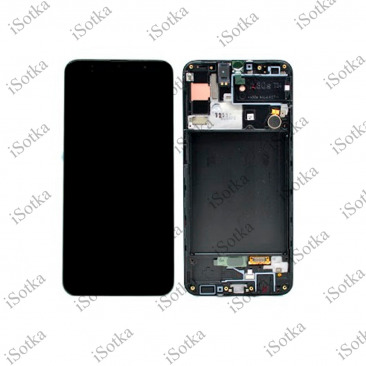 Дисплей для Samsung SM-A307F Galaxy A30S GH82-21190A в рамке тачскрин черный OEM LCD