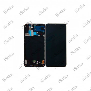 Дисплей для Samsung SM-A705F Galaxy A70 в рамке тачскрин черный OEM LCD