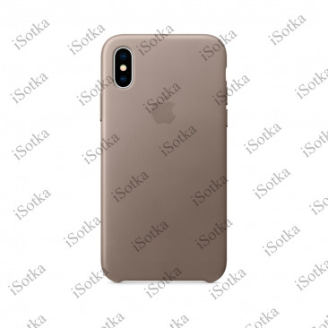Чехол Apple iPhone X / Xs Leather Case (серый)
