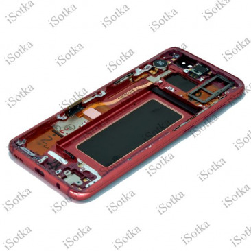 Дисплей для Samsung SM-G973F Galaxy S10 GH97-21065A тачскрин в рамке красный OEM