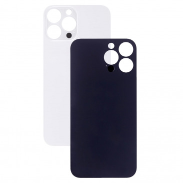 Задняя крышка для iPhone 13 Pro белый (c увеличенным вырезом под камеру) (с лого)