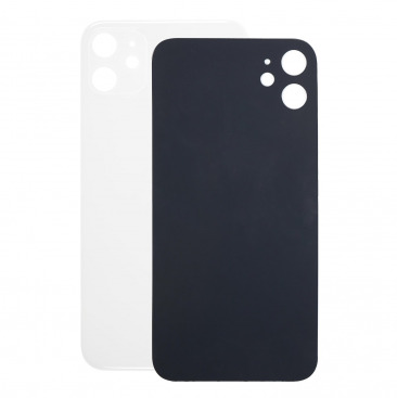 Задняя крышка для iPhone 11 белая со cтандартным вырезом под камеру (Ростест) (с лого)