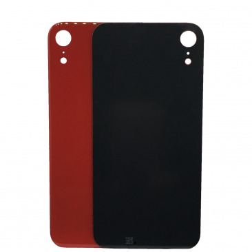 Задняя крышка для iPhone XR красный (Ростест) (cтандартный вырез под камеру) (с лого)