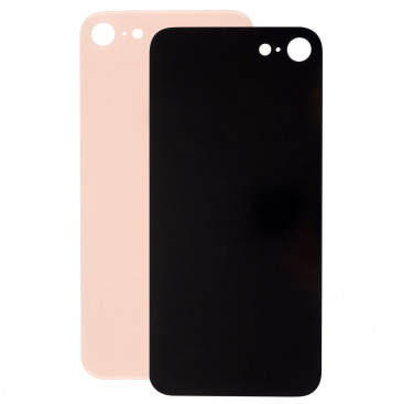 Задняя крышка для iPhone 8 золотой (Ростест) (c увеличенным вырезом под камеру) (с лого)