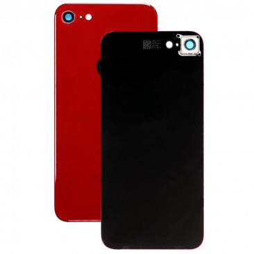 Задняя крышка и стекло камеры для iPhone SE (2020) (красный) (Ростест) (с лого)