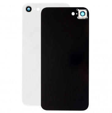 Задняя крышка и стекло камеры для iPhone SE (2020) (белый) (Ростест) (с лого)