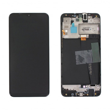 Дисплей для Samsung SM-A105F  SM-M105F Galaxy A10 M10 в рамке тачскрин черный OEM