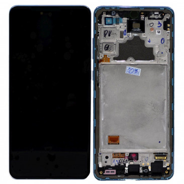 Дисплей для Samsung SM-A725F Galaxy A72 в рамке тачскрин голубой OEM
