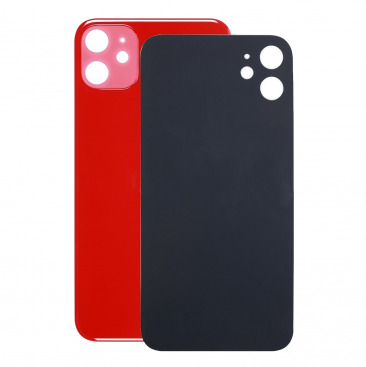 Задняя крышка для iPhone 11 красная со cтандартным вырезом под камеру (Ростест) (с лого)
