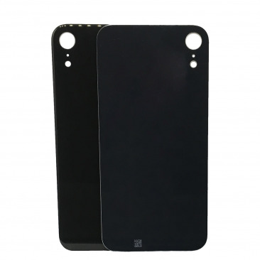 Задняя крышка для iPhone XR черный (Ростест) (cтандартный вырез под камеру) (с лого)