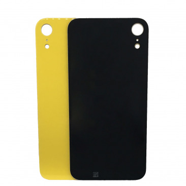 Задняя крышка для iPhone XR желтый (Ростест) (c увеличенным вырезом под камеру) (с лого)