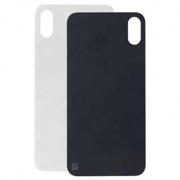 Задняя крышка для iPhone XS белый (Ростест) (c увеличенным вырезом под камеру) (с лого)