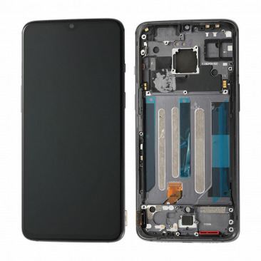 Дисплей для OnePlus 7 в рамке тачскрин черный OEM