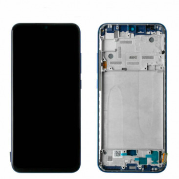 Дисплей для Xiaomi Mi A3 тачскрин с рамкой синий OEM
