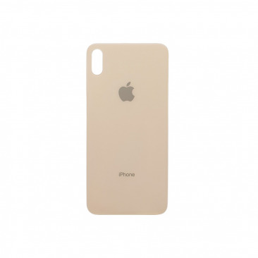 Задняя крышка для iPhone XS золотой (Ростест) (c увеличенным вырезом под камеру) (с лого)