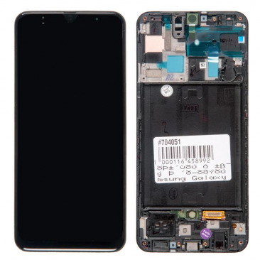 Дисплей для Samsung SM-A505F Galaxy A50 тачскрин с рамкой черный OLED