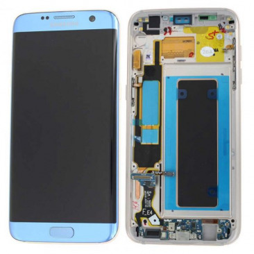 Дисплей для Samsung SM-G935F Galaxy S7 Edge в рамке тачскрин голубой OEM