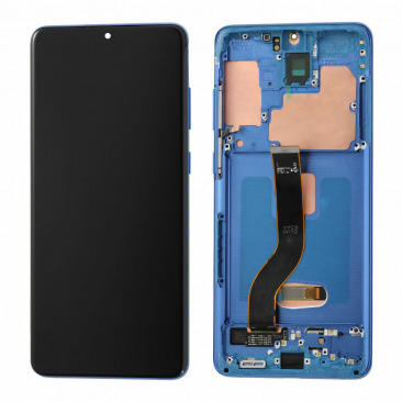 Дисплей для Samsung SM-G985F Galaxy S20 Plus тачскрин с рамкой синий OEM LCD