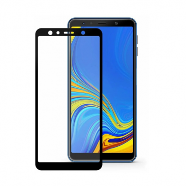 Защитное стекло 9D для Samsung Galaxy A7 2018 FULL черный, Частично (только прозрачные): Samsung Galaxy A6 Plus (2018), A8 Plus (2018) SM-A750