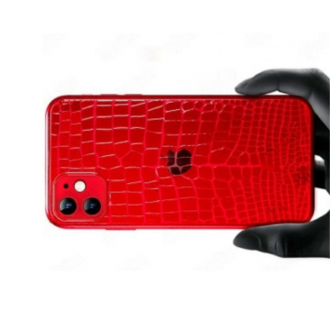 Пленка защитная гидрогелевая для iPhone 12 Mini задняя панель  кожа крокодила