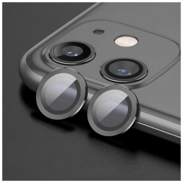 Защитное стекло камеры для iPhone 11  12 и 12 Mini металлик серый