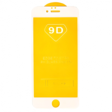 Защитное стекло 9D для iPhone 6 и 6s FULL белый