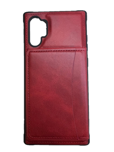 Кожаный чехол-накладка с карманом под карточки для Samsung N975 Galaxy Note10 Plus (красный)