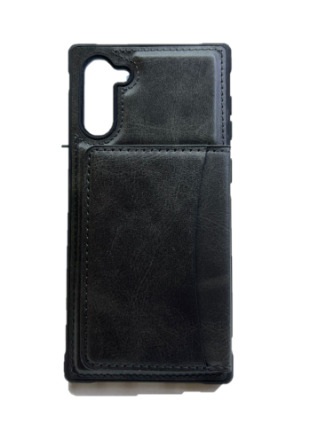 Кожаный чехол-накладка с карманом под карточки для Samsung N970 Galaxy Note10 (черный)