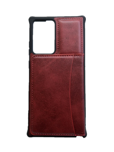 Кожаный чехол-накладка с карманом под карточки для Samsung N985 Galaxy Note 20 Ultra (красный)