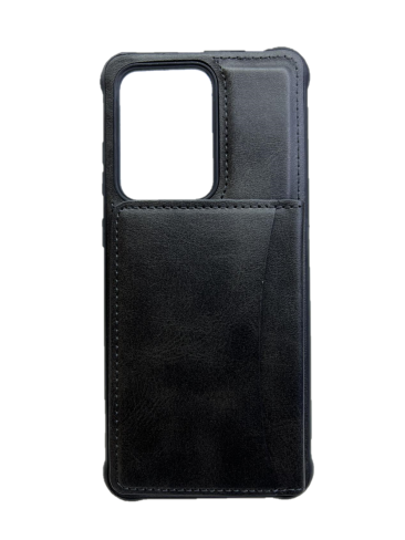 Кожаный чехол-накладка с карманом под карточки для Samsung G988 Galaxy S20 Ultra (синий)
