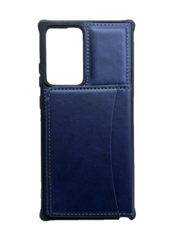 Кожаный чехол-накладка с карманом под карточки для Samsung N985 Galaxy Note 20 Ultra (синий)
