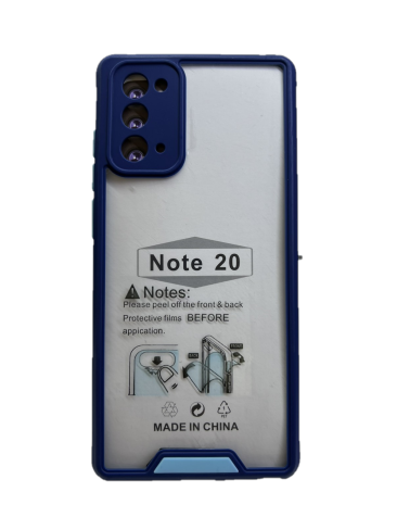 Чехол на Samsung Galaxy Note 20 противоударный с усиленными углами и защитой камеры (синий)