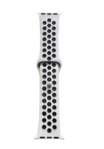 Ремешок силиконовый спорт для Watch Series 38mm/40mm/41mm (Бело-черный) N19