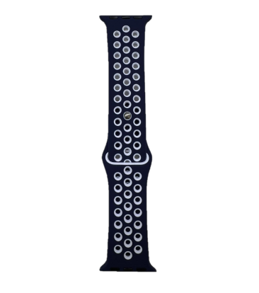 Ремешок силиконовый спорт для Apple Watch Series 38mm/40mm/41mm сине-белый N20