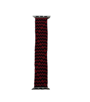 Плетёный монобраслет для Apple Watch Series "L" 38mm/40mm "Елочка" (черно/красный)