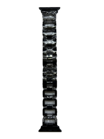 Ремешок для Apple Watch Series 38mm/40mm/41mm металлический женский "Стразы" №5 черный