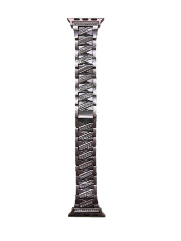 Ремешок для Watch Series 42mm/44mm/45mm/49mm металлический женский "Стразы" №2 (серебряный)